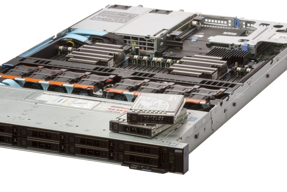Изображение DELL PowerEdge R640 10SFF 1U, Intel Xeon Scalable до x2, 24 слотов  DIMM до  Gb | до 10 HDD/SSD 2.5 общим объёмом до  ГБ. Блок питания x