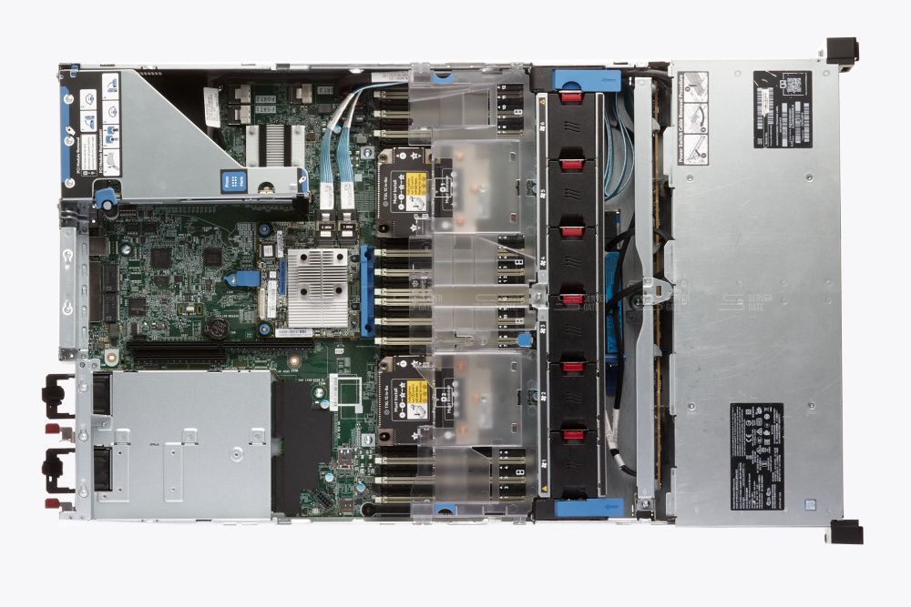 Изображение HPE DL380 Gen10 24SFF 2U, Intel Xeon Scalable до x2, 24 слотов  DIMM до  Gb | до 24 HDD/SSD 2.5 общим объёмом до 128000 ГБ. Блок питания x