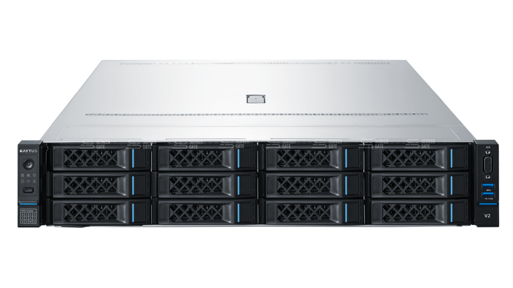 Изображение Новый сервер Kaytus KR2280-X2 12LFF 2U, Intel Xeon Scalable Gen4 / Gen5 до x2, 32 слотов  DIMM до  Gb | до 12 HDD/SSD 3.5 общим объёмом до 216000 ГБ. Блок питания x