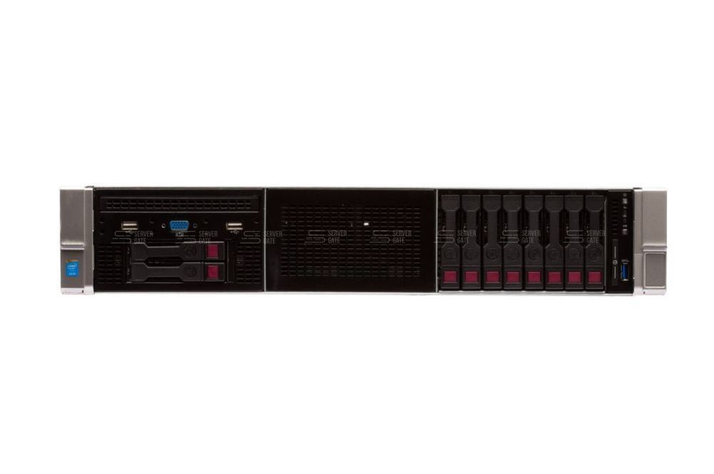 Изображение HPE DL380 Gen9 10SFF 2U, Intel Xeon E5-2600v3 / Intel Xeon E5-2600v4 до x2, 24 слотов  DIMM до  Gb | до 10 HDD/SSD 2.5 общим объёмом до 20000 ГБ. Блок питания x