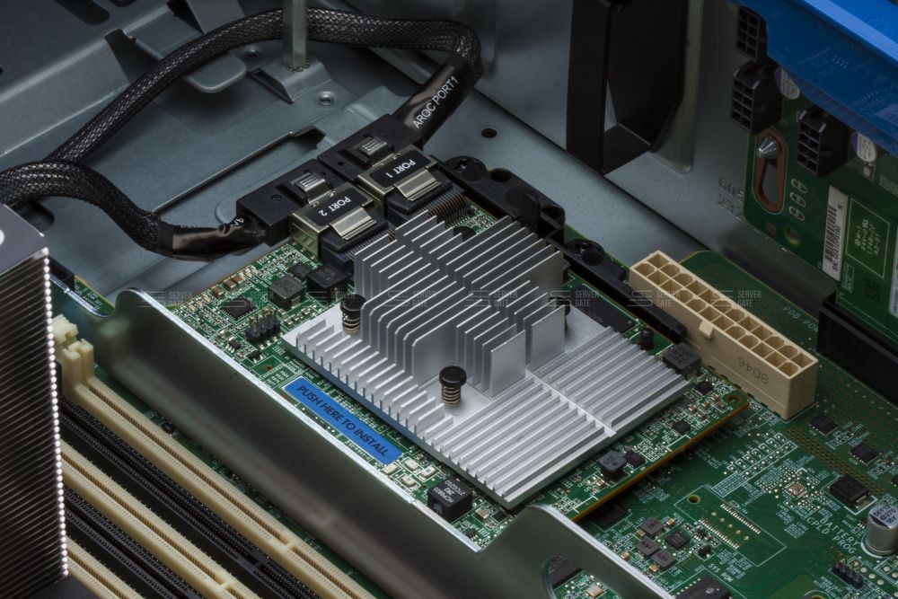 Изображение HPE ML350 Gen10 8SFF Tower, Intel Xeon Scalable до x2, 24 слотов  DIMM до  Gb | до 8 HDD/SSD 2.5 общим объёмом до 32000 ГБ. Блок питания x