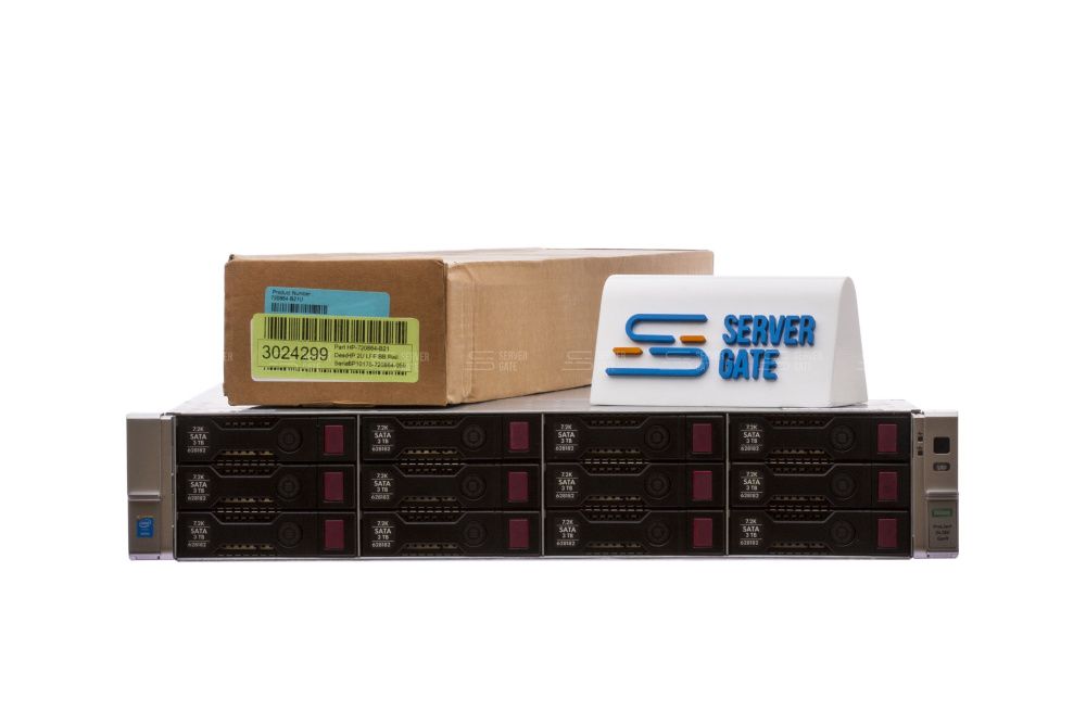Изображение HPE DL380 Gen9 12LFF 2U, Intel Xeon E5-2600v3 / Intel Xeon E5-2600v4 до x2, 24 слотов  DIMM до  Gb | до 15 HDD/SSD 3.5 общим объёмом до 240000 ГБ. Блок питания x