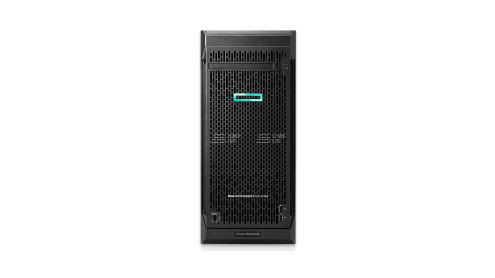 Изображение HPE ML110 Gen10 8SFF Tower, Intel Xeon Scalable до x1, 6 слотов  DIMM до  Gb | до 8 HDD/SSD 2.5 общим объёмом до 32000 ГБ. Блок питания x