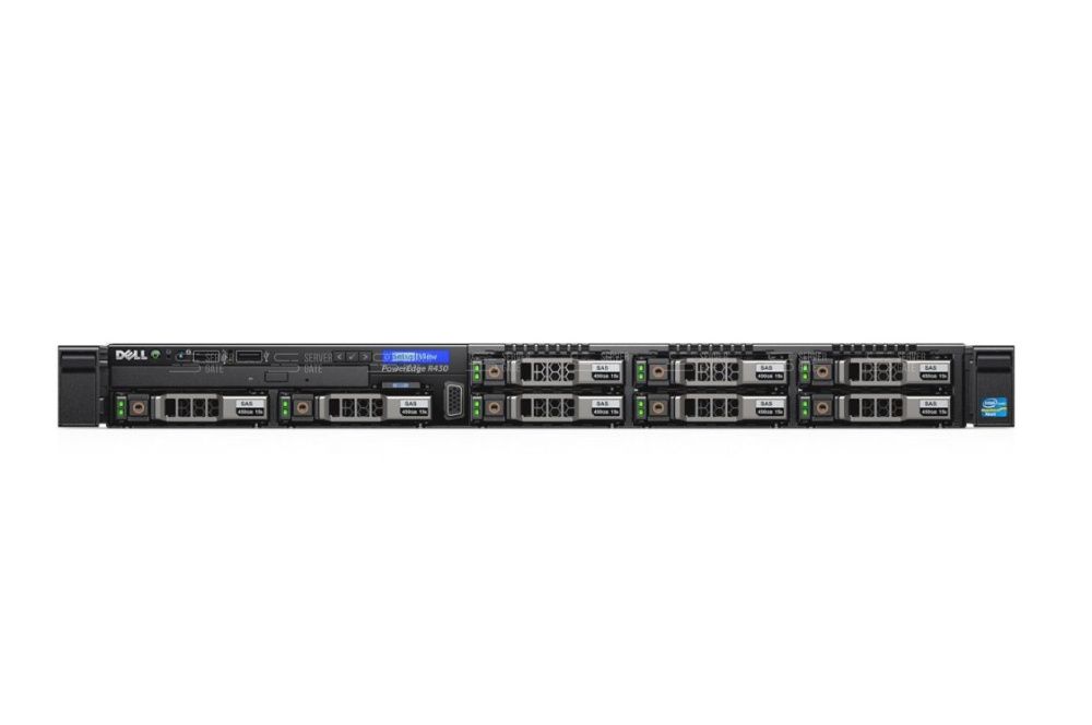 Изображение DELL R430 8SFF 1U, Intel Xeon E5-2600v4 до x2, 12 слотов  DIMM до  Gb | до 8 HDD/SSD 2.5 общим объёмом до 20000 ГБ. Блок питания x