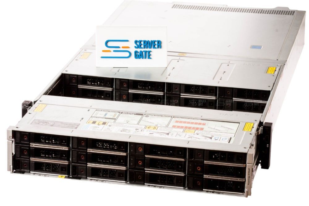 Изображение DELL R740xd2 24LFF 2U, Intel Xeon Scalable до x2, 16 слотов  DIMM до  Gb | до 24 HDD/SSD 3.5 общим объёмом до 336000 ГБ. Блок питания x