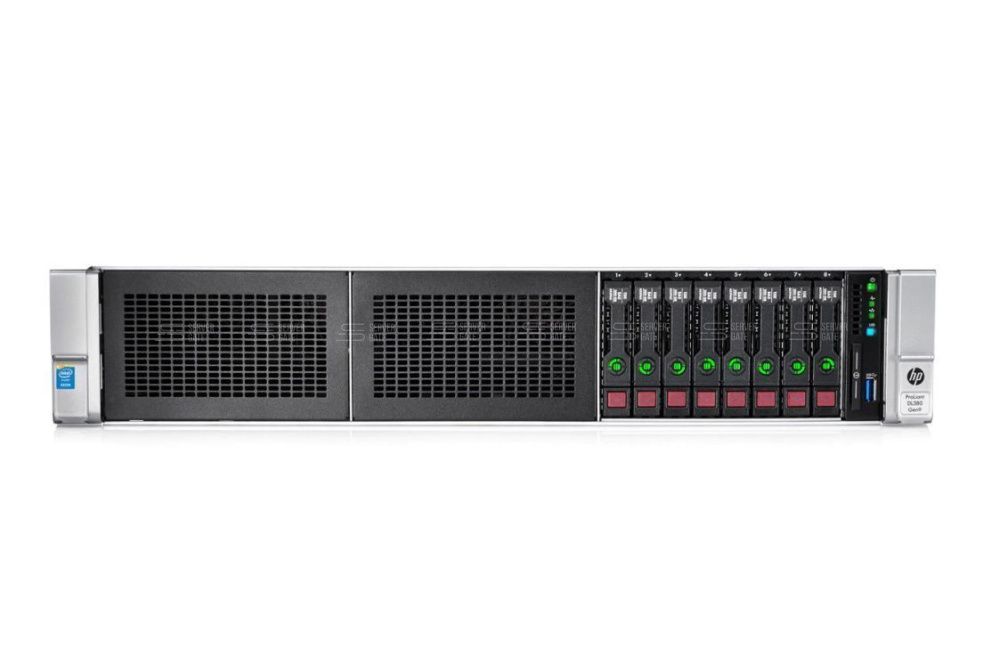 Изображение HPE DL380 Gen9 8SFF 2U, Intel Xeon E5-2600v3 / Intel Xeon E5-2600v4 до x2, 24 слотов  DIMM до  Gb | до 8 HDD/SSD 2.5 общим объёмом до 16000 ГБ. Блок питания x